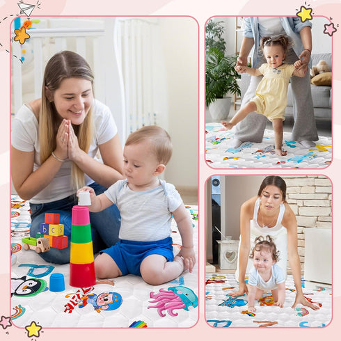 74x50 Playpen Mat for Baby Crawling: Large Baby Play Mat for Kids Infants, Toddler, Soft Non-Slip & Washable Baby Floor