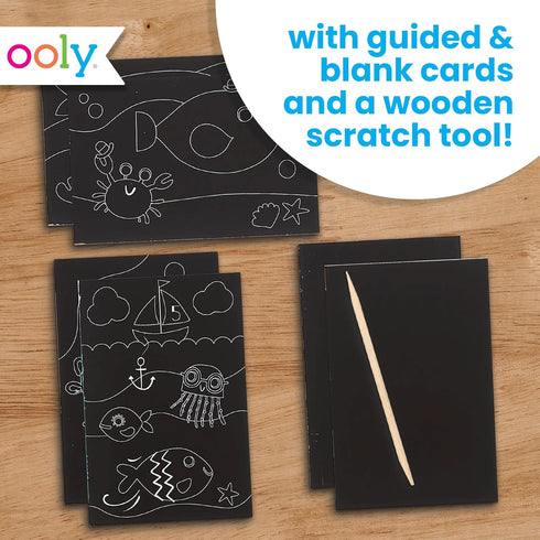 Ooly Mini Scratch & Scribble Art Kit, Friendly Fish, Colorful Scratch Book for Kids Ages 6 and Up, Creative Activity