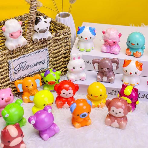 MGparty 24PCS (24 Animal Party Favor Toys, Stress Relief Fidget Toys for Kids, Goodie Bag Fillers, Classroom Prizes