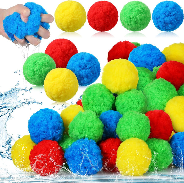 40 Extra Large 3.94 Inch Reusable Water Balls - Soft Splash Water Balls for Outdoor Games and Summer Fun