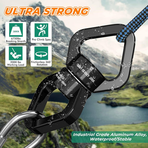 Trobing Swing Swivel - 30KN Rotational Safety Device, 360° Rotator for Aerial Yoga, Hammock, Swing, Rock Climbing