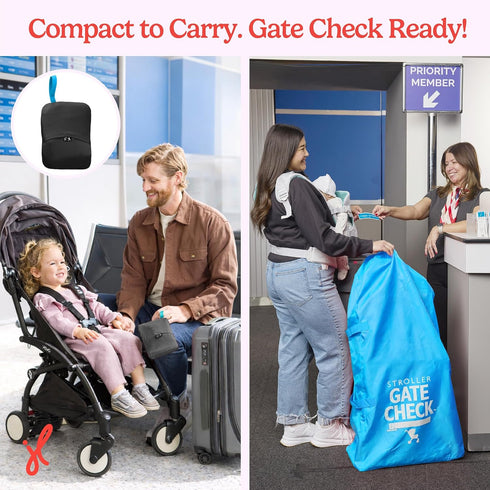 J.L. Childress Gate Check Bag for Single & Some Double Strollers - Travel Bag for Airplane, Fits Most Standard Baby