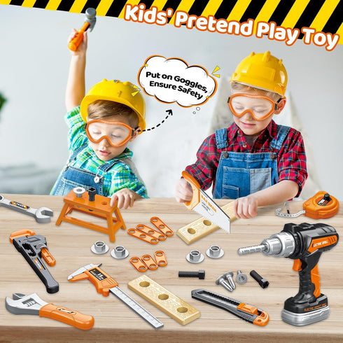 Set 46 3,4,5,6,7,8, Set Kids Tool PCS, Christmas Birthday Gifts for Kids Ages Toddler Tool with Portable Tool Box