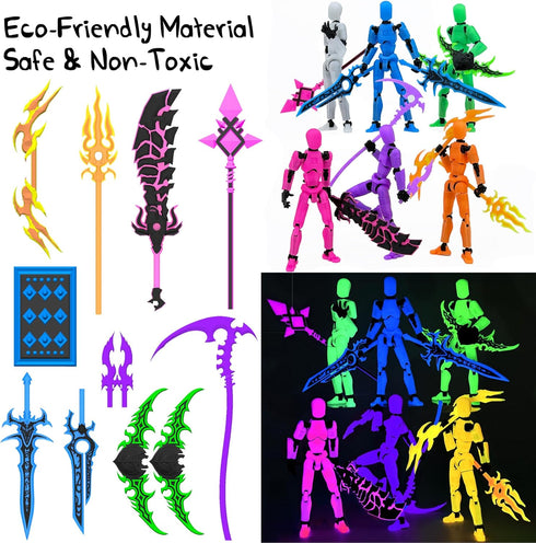 Deeplus 13 Set Dummy 13 3D 13 13 13 Glowing Titan Action Figure Already Assembled, Printed Action Figures with Weapons