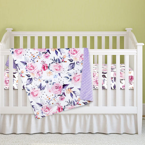 30'' x 40'' Baby Blankets, Super Soft Floral Minky Toddler Newborn Blanket for Boys Girls, Double Layer, Crib Receiving