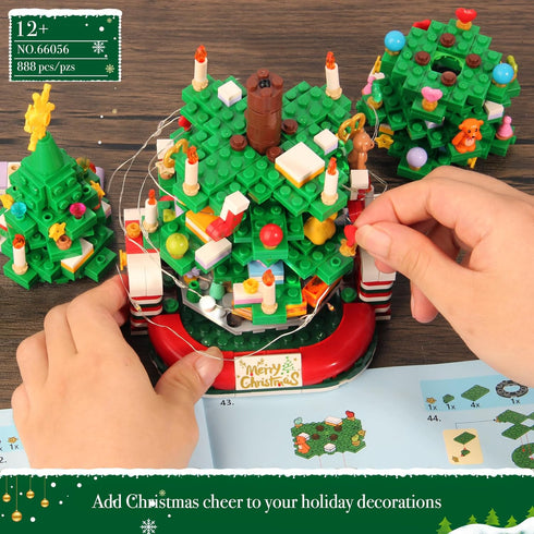 BLIFToi Set 2025 888Pcs, Christmas Tree Building for Kids, Christmas Tree Collectible Holiday Building Block Home