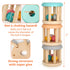 DUCKBOXX XX Montessori Infant Toys - Natural Wood Rolling Rattle Toy for Babies Ages 0m – 2yrs (3pcs Burlywood Base)