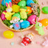 24 JOYIN Pcs Easter Eggs Filled with Finger Puppets, Prefilled Egg with Cartoon Animal Puppets for Kids Easter Hunt