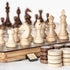 15" Set/Folding 3" /2 A&A Magnetic Wooden Chess Board / King Height German Knight Staunton Chess Pieces/Mahogany
