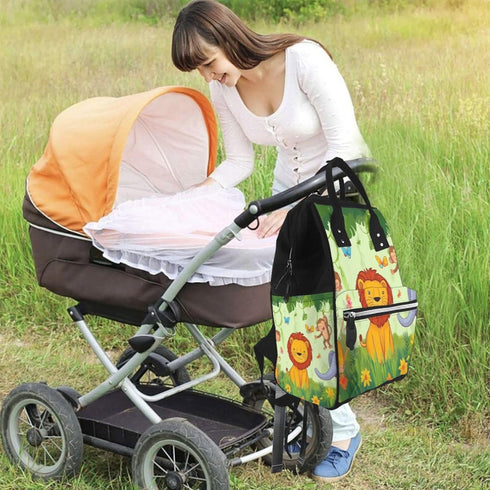 Qewfoju Backpack Backpack African Animals in the Jungle Print Diaper Bag Large Capacity Diaper Baby Changing Bags