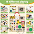 GNAYUIJ 1 2 3 Montessori Wooden Busy Board Toys for Boys Girls,Toddler Sensory Educational Fidget Board Travel Toy