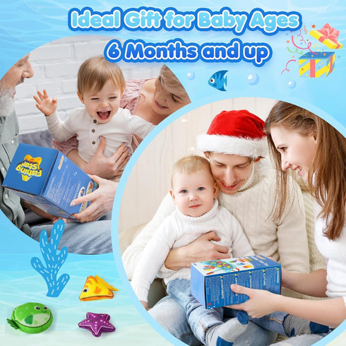 1 17 1 1 2 Montessori Toys for Year Old Boy Girl Birthday Gift, in Cloth Fishing Game with Stacking Cups, Color