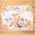 Personalized Woodland Animals Baby Blanket, Custom Floral Deer, Fox, Bunny Baby Girl