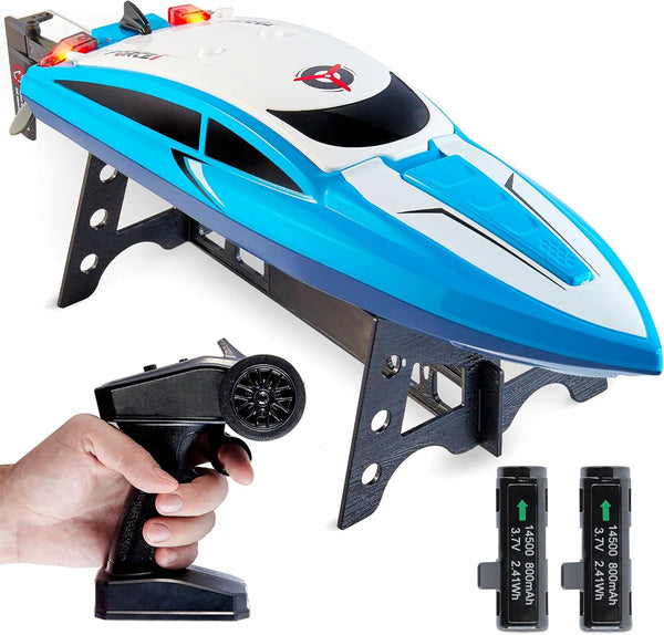 Force1 Velocity Blue Fast RC Boat- Remote Control Boats for Adults and