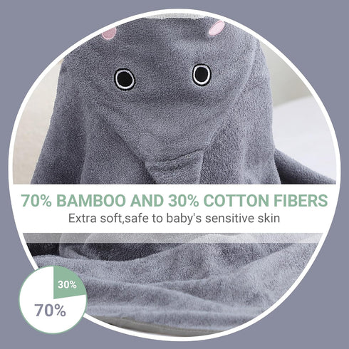 0-5 29.5 39.5 Inch MICHLEY Bamboo Viscose Baby Hooded Bath Towel for Years Boys and Girls, x Ultra-Soft