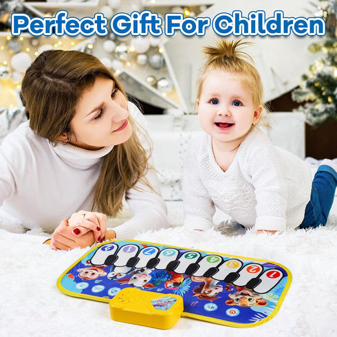 KAYOMIPE Floor Piano Mat for Toddlers,Musical Mats W/ Animal Sounds&Songs,Kids Sensory Educational Carpet Toys,Blanket