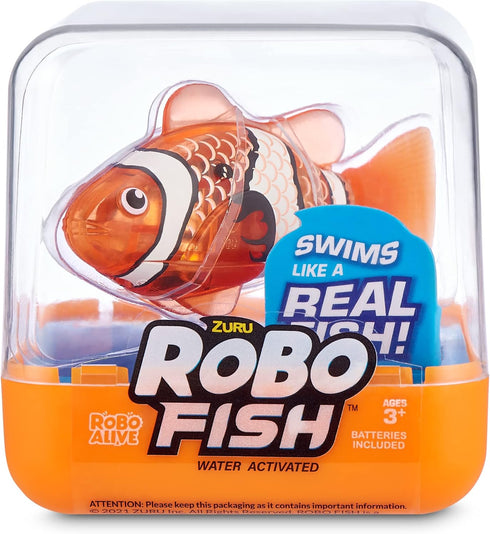 2 2 Pack) Swimming (2 Pack), 7165E Robo Alive Robo Fish Series (Teal + Orange by ZURU Robotic Fish Water Activated