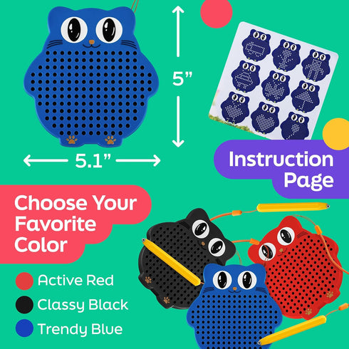 AYNAT FUN Magnetic Drawing Board for Kids & Toddlers with Beads and Magnet Stylus Pen - Magnetic Travel Toy