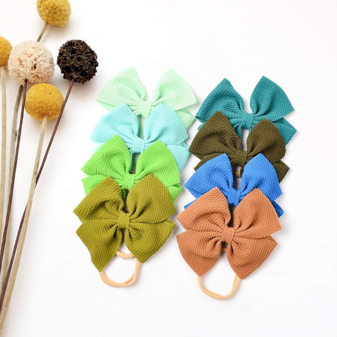 Prohouse 30 PCS Big Bows Baby Nylon Headbands, Hair Bows Elastics for Baby Girls, Newborn Infant Toddler Accessories