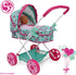 509 3+ Crew: Mint Heart - Daisy Doll Pram - Pink & Green, Bassinet, Storage Basket, Retractable Canopy, Folding