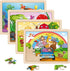 SYNARRY Large Animals Wooden Puzzles for Kids - 4 in 1 Gift Box, Jigsaw Puzzles for Toddlers