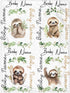 Novusopt Monogrammed Sloth Blanket Baby Blanket with Name Personalized Sloth Receiving Blankets Girl Baby Boy Blankets