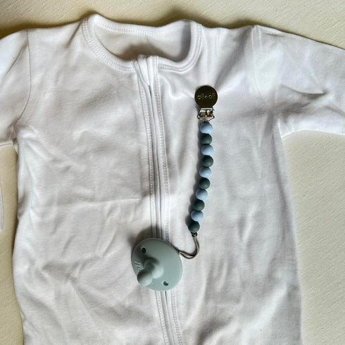 100% Ali+Oli Silicone Pacifier Clip for Baby (Thin Iron) Food-Grade BPA Free Newborn Pacifier Holder Infant Binky Clip