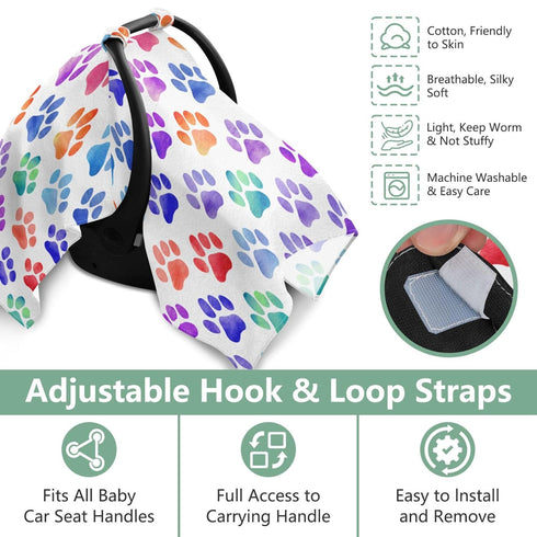 Mazeann Coloful Animal Paw Car Seat Cover Baby Breathable Soft Infant Carseat Covers Canopies Babies Carrier Covers