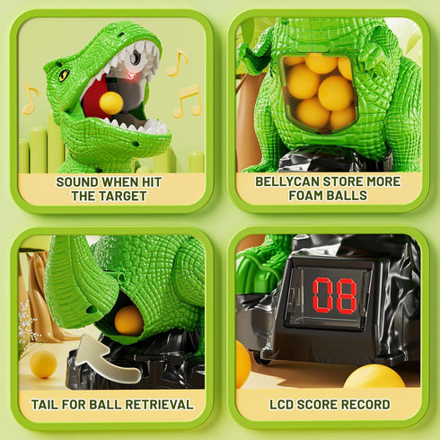 NIPLOOOW 3-8 3 4 5 6 7 8 Moveable Dinosaur Shooting Toys for Kids Years, Movable Shooting Target Toy with Air Pump