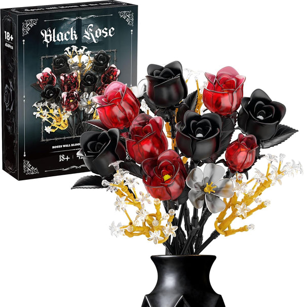 Mothers Day Rose Flower Bouquet Building Set for Adults, Gift for Mom