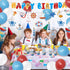 PRATYUS Nautical Party Decorations for Boys, Girls, Adults - Anchor Sailboat Theme Supplies with Banner, Cake Topper,
