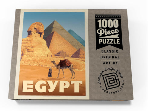 MyPuzzle Egypt: Vintage Poster - Premium 1000 Piece Jigsaw Puzzle for Adults, Pyramids and The Great Sphinx