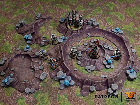 EnderToys Planetary Outpost Remixed Craters by Makers Anvil, 3D Printed Tabletop RPG Scenery for 28mm
