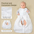 PHF 100% Muslin Cotton Baby Sleep Sacks, 0-6 Months with 2-Way Zipper, 2 Pack Cooling Unisex 0.5 TOG, White & Grey