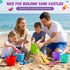6 Set 6 Summer (7.5 5.9 Inch) Didaey Beach Sand Buckets and Shovels, Include Sand Pail Bucket Colors with Castle Design