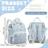 Sunnymove Backpack Backpack Blue Corduroy Floral Diaper Bag for Mom Large Capacity Multifunction Travel for Women, Cute
