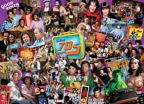 MasterPieces 1000 Piece Jigsaw Puzzle - Nostalgic 70's Television Shows - Retro Fun for Adults & Family