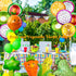 12PCS Fruit Vegetable Foil Helium Mylar Balloons, Party Decoration Supplies for Baby Shower Birthday Christmas Kids