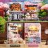 (QT045) CUTEROOM DIY Doll House Miniature Furniture Wooden House Kit with Dust Cover & LED Light and Accessories - New