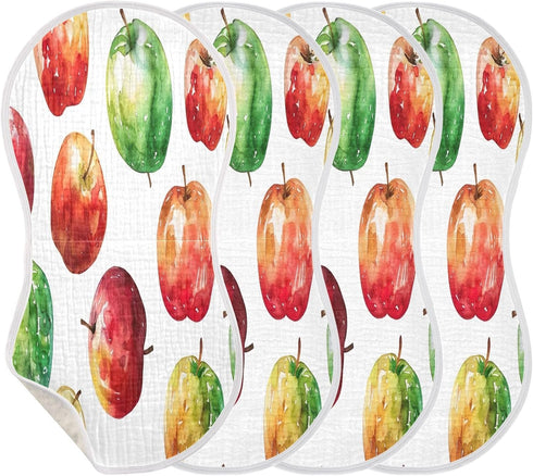 YETTASBIN Fresh Apple Muslin Baby Burp Cloth, Super Soft Absorbent Cotton Burp Rag Baby Bibs Feeding Cloth for Newborn