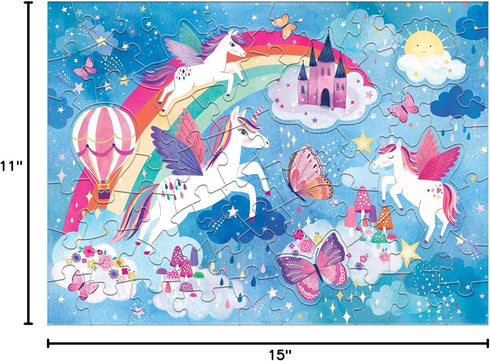 Unicorn Dreams Scratch and Sniff Puzzle from Mudpuppy – 60 Piece Jigsaw with 6 Shaped Pieces, 3 Magical Scents