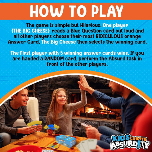 Kids Create Absurdity Fun Card Game for Kids - Fill in The Blank Game for Boys-Girls Ages 6-12, Perfect for Family