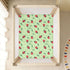 miaozhen 1 Pack 52x28 Cotton Baby Crib Sheets for Boys Girls Soft Breathable Green Playful Ladybugs Toddler Mattress