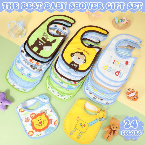 HooLing 24 Pack Waterproof Baby Bibs