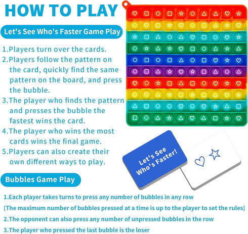 Pop Fidget Toys Card Games for Kids & Families, Board Games-Style Play with Flash Cards, Boost Hand-Eye Coordination