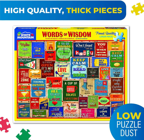 White Mountain Words of Wisdom 1000 Piece Jigsaw Puzzle