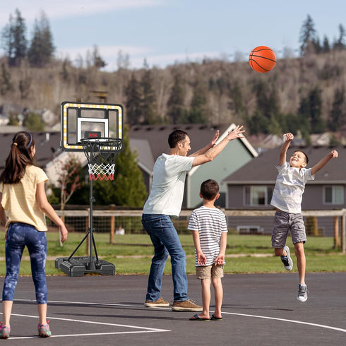 Kids Indoor Basketball Hoop with Scoreboard & Timer, Adjustable Height 3ft-5.8ft, Goal Toy for Outdoor Backyard Sports