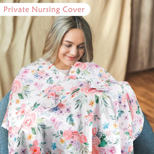 Baby Car Seat Cover, Peekaboo Opening Spring Car Seat Canopy for Baby Girls Boys, Mom Nursing Breastfeeding Covers