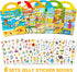 6 Sets 1-3, 2-4, 3 4 5 6 Reusable Sticker Book for Toddlers Jelly Stickers Book for Kids Travel Sticker Activity Toys
