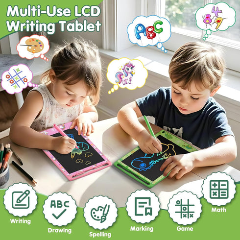 MOOWALIS 4 Pack 8.5 Inch 3 4 5 6 7 8 LCD Writing Tablet for Kids, Colorful Doodle Board Drawing Pad, Party Favor